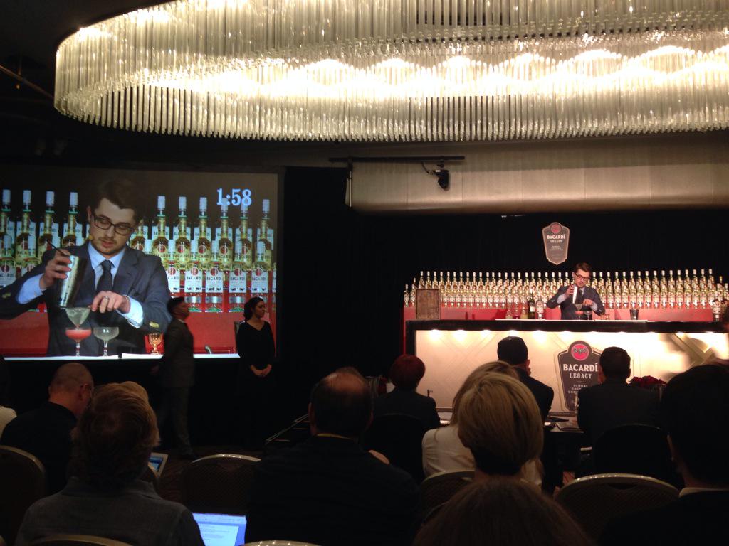barmagazine's tweet photo. Third up at #BacardiLegacy global semi-final is another American, Eric Ballard of @ProvocateurDBX, Dubai, for UAE. http://t.co/WxELkFQSGE