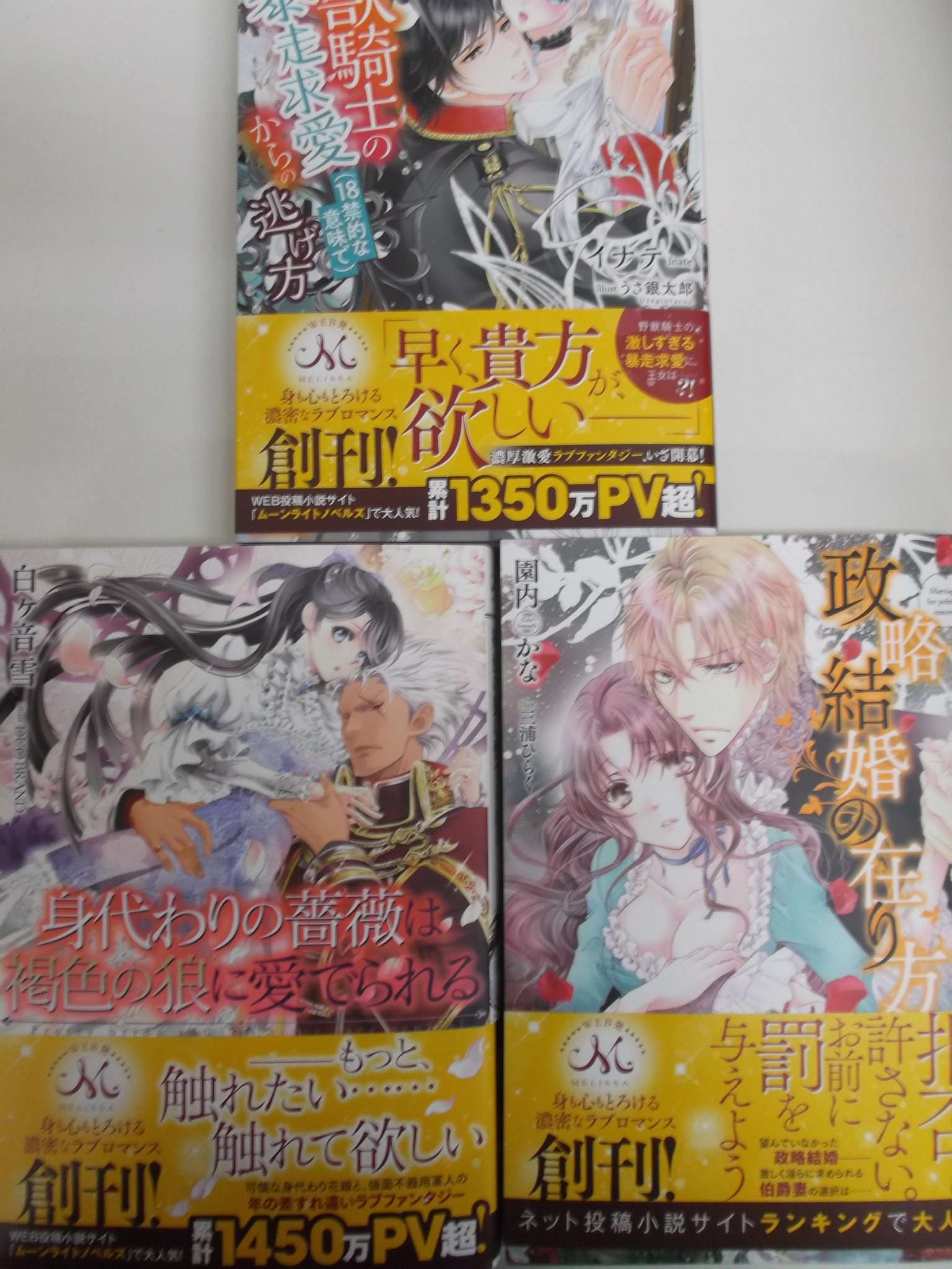 Twitter 戸田書店 山梨中央店 على تويتر 新創刊 ｗｅｂ発メリッサです 政略結婚の在り方 身代わりの薔薇は褐色の狼に愛でられる 野獣騎士の暴走求愛 １８禁的な意味で からの逃げ方 です Http T