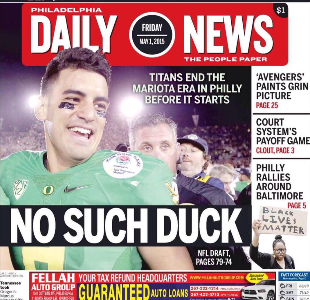 darrenrovell's tweet photo. Cover of Philly Daily News tomorrow http://t.co/xWiMObPr0a