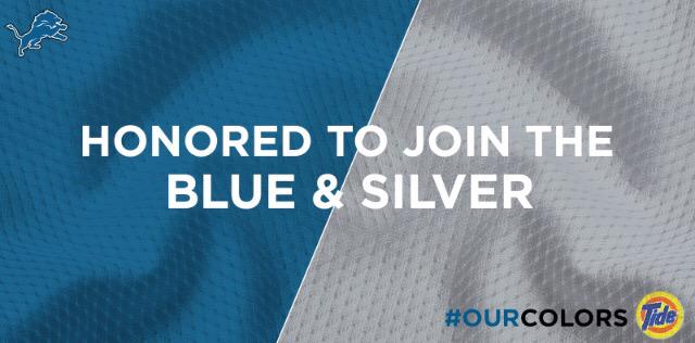 .<a href="/TideNFL/">Tide NFL</a>, NFL is a dream come true. Honored to be #Lions Blue &amp; Silver! Determined to make #OurColors proud! #Spon