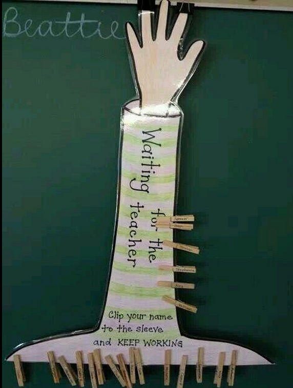 BridgetSharkey_'s tweet photo. Such an innovative idea- Clip your name to the sleeve and keep working until it's your turn 🙇#ACUedu_452 http://t.co/XyKFhLAHkK