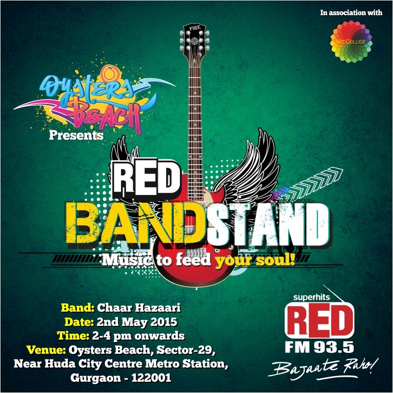 RedFMIndia's tweet photo. Breathe music with @chaarhazaari today at #OysterBeach presents #RedBandstand in association with @ArtCollide. http://t.co/Zv1a22IINY
