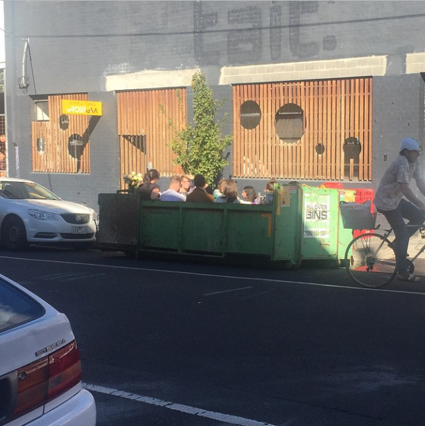 OK this is definitely peak Melbourne. lunch. in a bin.