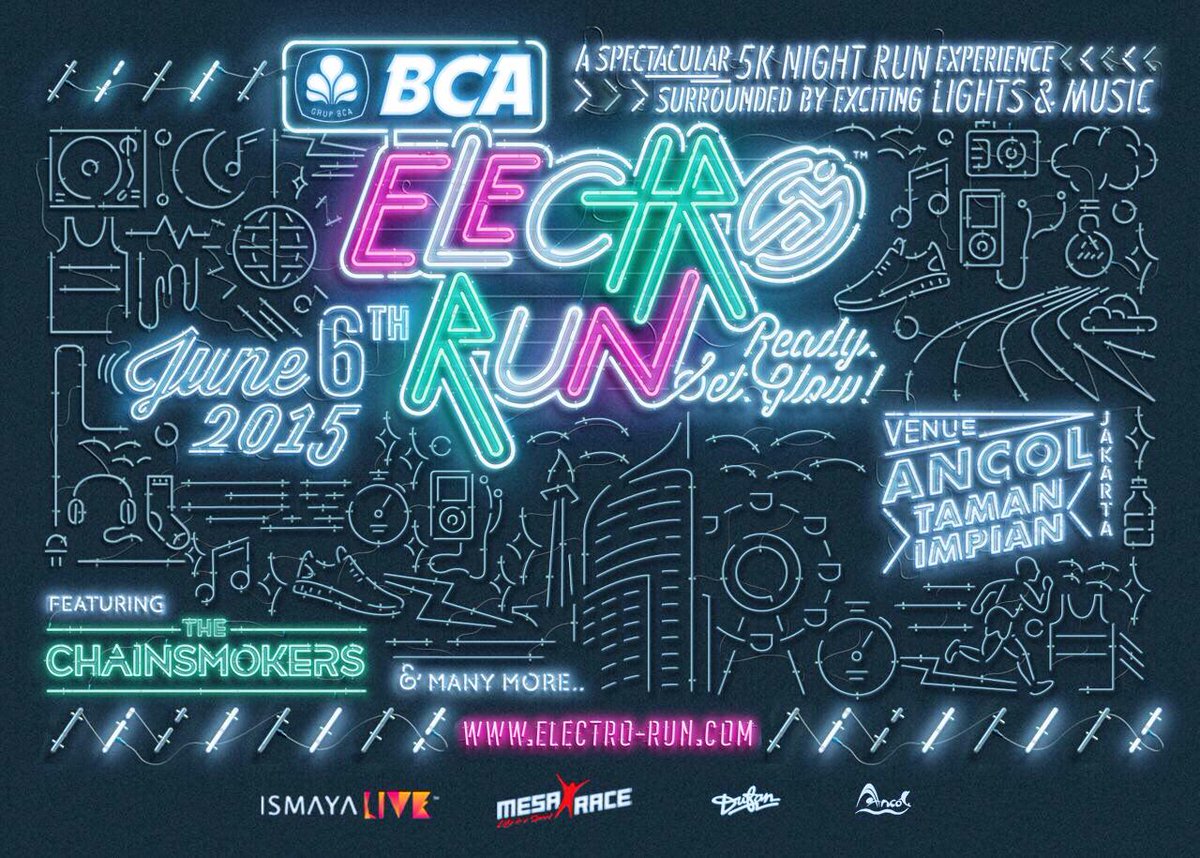 ancoltmnimpian's tweet photo. READY.SET.GLOW #ElectroRun | June 6th 2015 | Ancol Taman Impian | #Dufan | EcoPark | @TheChainsmokers | http://t.co/YxymuMtnSA