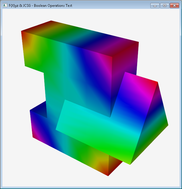 JPeredaDnr's tweet photo. With #JCSG boolean operations are possible between any #FXyz shape, resulting a TexturedMesh :) #JavaFX #3D http://t.co/qWsce7Atlm