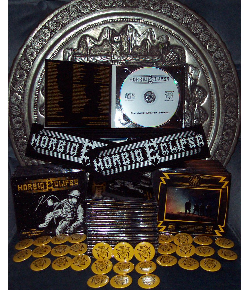 HOTAReckords's tweet photo. OUT NOW via @HOTAProductions Morbid Eclipse-The Bomb Shelter Sessions +1 DIEHARD CD w/ Shoulder Patch and Pin! #metal http://t.co/hZbr9Sds3j