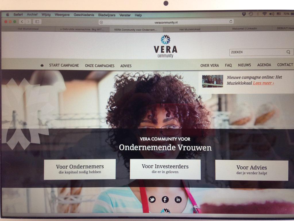 HetMuzieklokaal's tweet photo. Campagne op homepage van @veracommunity voor vrouwelijke ondernemers! #crowdfunding #horeca http://t.co/mSE7x10bEt http://t.co/2XXaLM260N