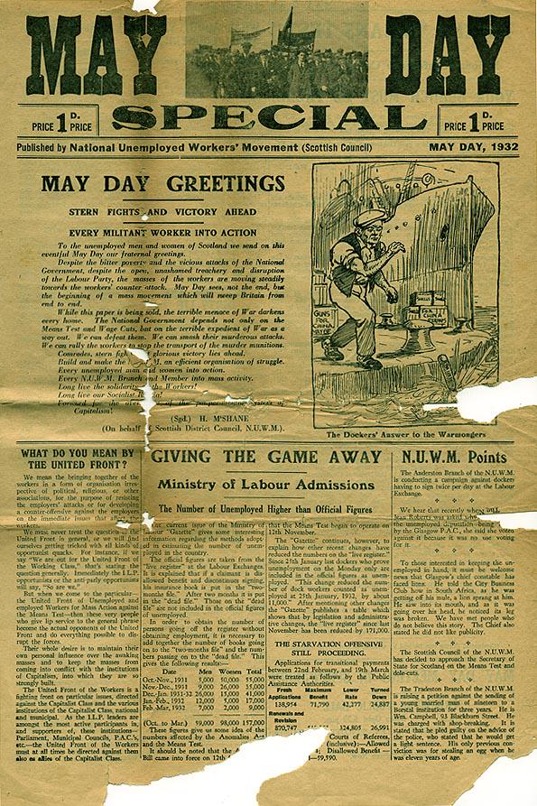 ambermaclean's tweet photo. #MayDay, published by the Scottish council of the National Unemployed Workers' Movement 1932 #internationalworkersday http://t.co/HpibBfVX0C