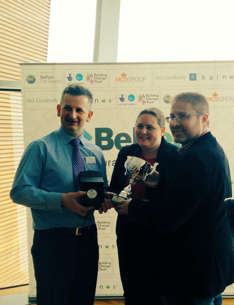 lauramckeague's tweet photo. . @thomas_d_gray presenting to two inspirational teachers for making a difference in tech. #BelTech15 http://t.co/pHnNLsBj6w