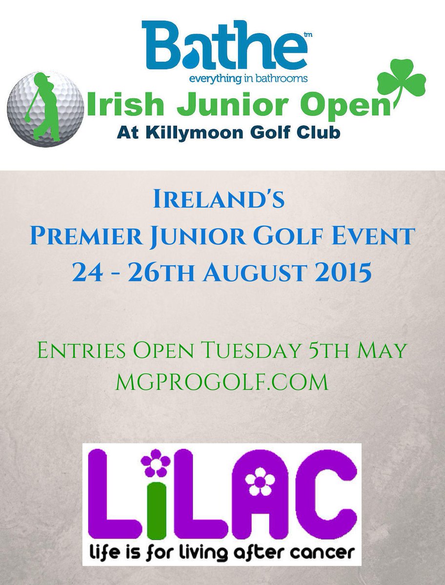 IrishJuniorOpen's tweet photo. Delighted to welcome new main sponsor @Bathe_NI and Lilac Cancer Care as the main charity to benefit from the event. http://t.co/AzYtVmV1Df