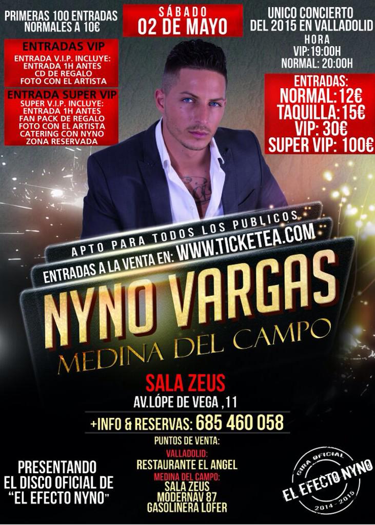 Nyno_SBRCF's tweet photo. Este Sábado estará Nyno Vargas en #MedinaDelCampo (VALLADOLID) en @salanewzeus INF: 685460058. http://t.co/E7nC3vU6Mv