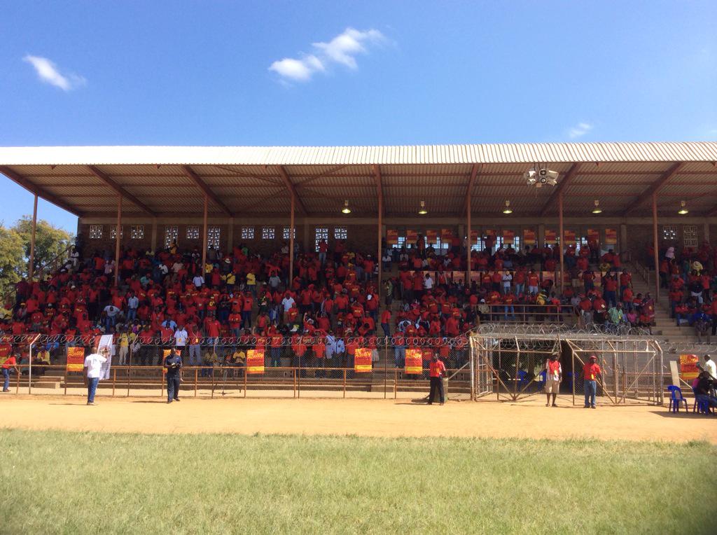 MYANC's tweet photo. "Umsebenzi awuqhubeke Comrades" we've reached the end of #COSATU30 #MayDay rally in Malamulele http://t.co/9fI2P243ur