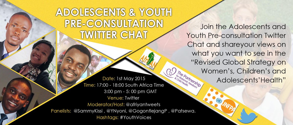 #YouthVoices happening Today! 
You can join the conversation with your views and inputs! 

Moderator: <a href="/afriyantweets/">AfriYAN</a>