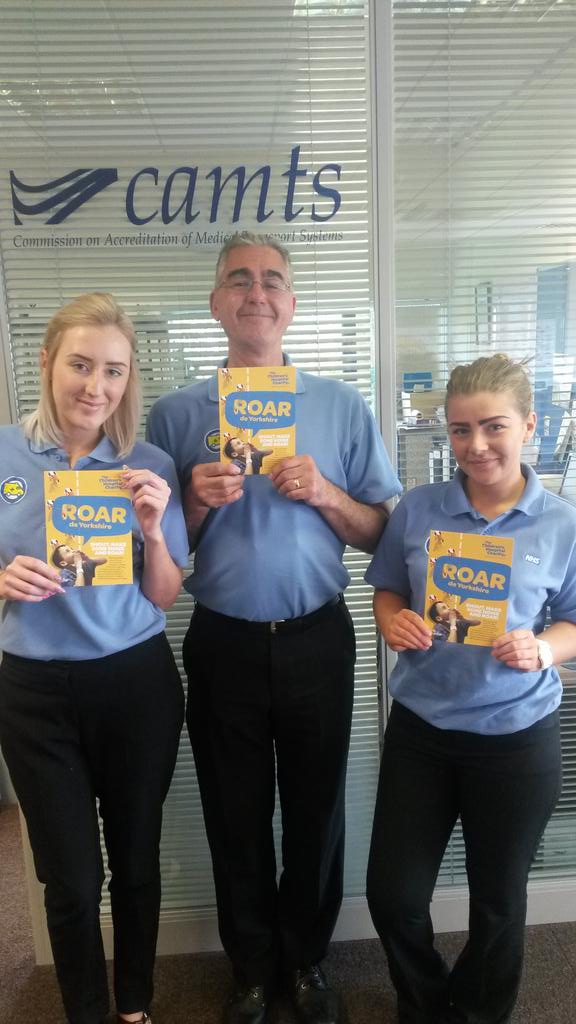 Embrace_SCH's tweet photo. Embrace #CallHandlers Ray, Becks and Jen supporting @SheffChildrens #RoarDeYorkshire for #TourDeYorkshire #Yorkshire http://t.co/479aNhfwr3