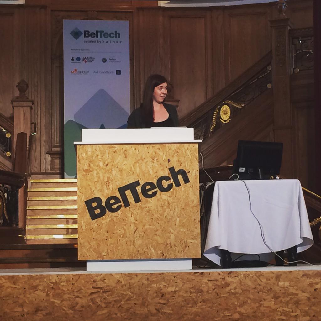 KainosSoftware's tweet photo. The @beltech2015 EDU day has kicked off with @cmwalla, talking about girls in IT and #STEM. http://t.co/rUvAWJTE7T
