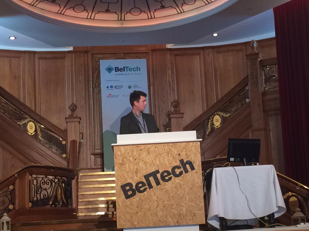 KainosSoftware's tweet photo. Michael Lewis from @Microsoft showcases @HoloLens and Project Spark and jaws have dropped! @beltech2015 EDU. http://t.co/MClxUVkD0b