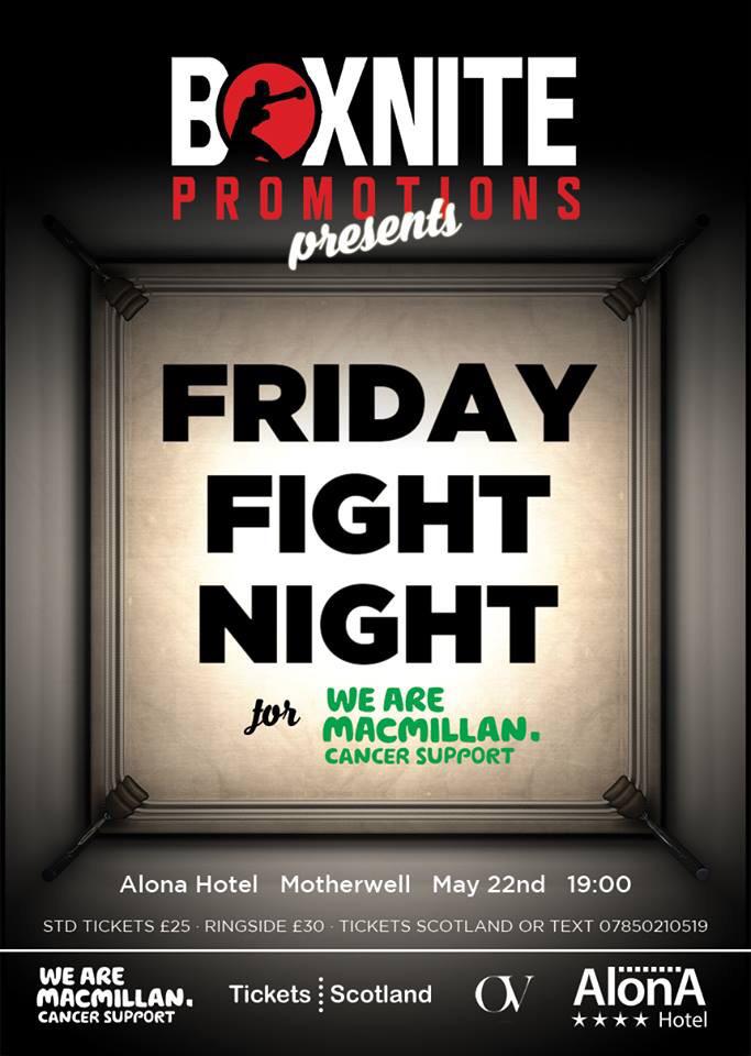 Boxnitepromo's tweet photo. 3 weeks to go until our Friday Fight Night show @AlonaHotel. Money raised goes towards Macmillan cancer! #boxnite http://t.co/mgYJsua13G