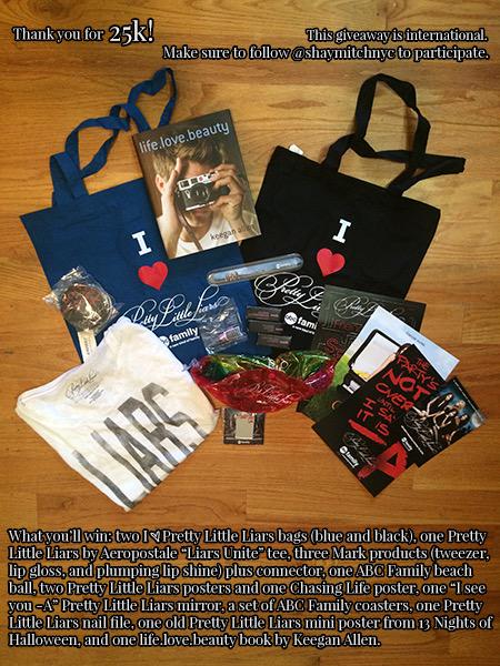 shaymitchnyc's tweet photo. RT to win this #PLL swag giveaway. One winner. MUST FOLLOW ME TO WIN. Ends 8/31. It's worldwide. Chosen at random. http://t.co/vlzq2GGadD