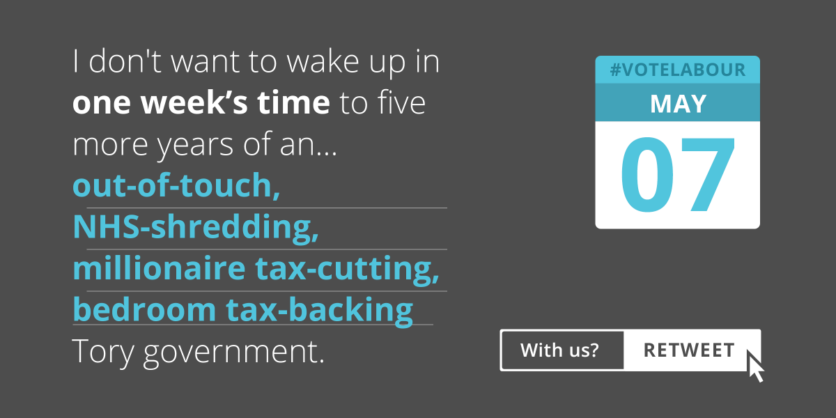 UKLabour's tweet photo. We only have 6 days to decide the future of this country. RT if you’re with us. http://t.co/ZFqPlRvD3s