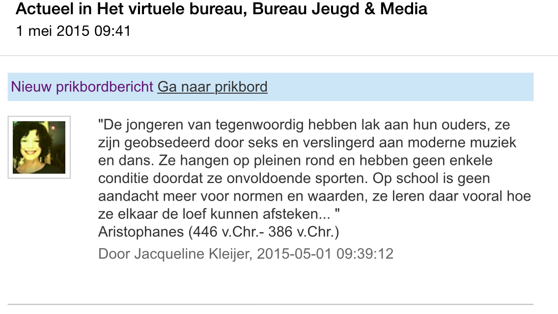 JustineP's tweet photo. Het gaat weer helemaal mis met de jeugd van tegenwoordig. Als die ouders nou es beter zouden opvoeden #ouderbashing http://t.co/KIpHlsfX8G