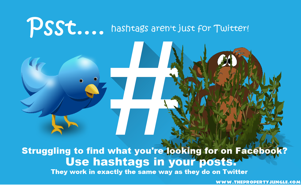 PropertyJungle's tweet photo. #EstateAgents are you missing a trick? Use #HashtagsOnFacebook to find & be found. #Property http://t.co/liy0IBUMdr