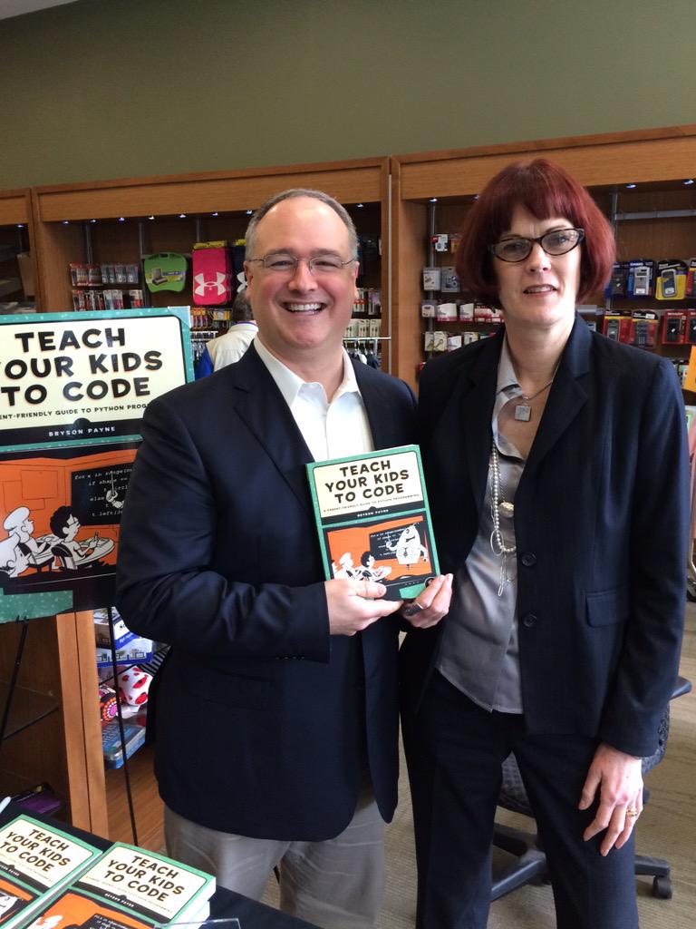 @brysonpayne @teachkidscode @nostarch with Bindy Auvermann Exec Director @NxtGyouth at his @UNG_News book signing