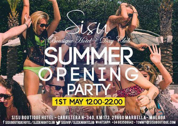 Opening #Poolparty15 <a href="/Sisuvip/">Sisu Boutique Hotel</a> Today! Be sure to come out if your in #Marbella !! <a href="/TommyJMarbella/">Tommy James Sisu</a> <a href="/BennyCollins00/">Benny marbella</a>