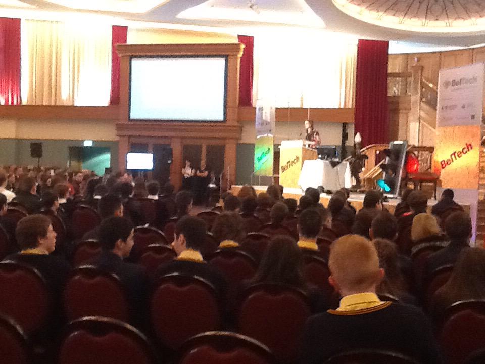 smgstech's tweet photo. @retweetcraft #BelTech15 Rachel telling us about Minecraft in schools next September! http://t.co/G34JqOp4nU