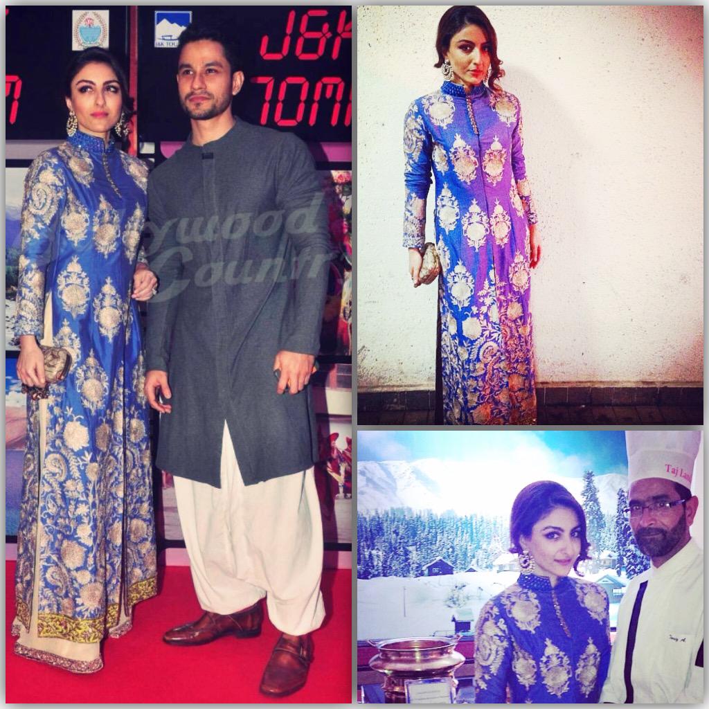 nehabijlaney's tweet image. @sakpataudi at the 70mm event in Mumbai wearing @ManishMalhotra &amp;amp; jewellery by #minerali #mystylefile @HHCGuiltFree