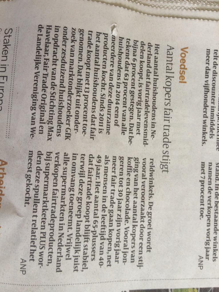 oak_ellen's tweet photo. Goed nieuws haalt de voorpagina nooit 😊 http://t.co/sRodYze2CY