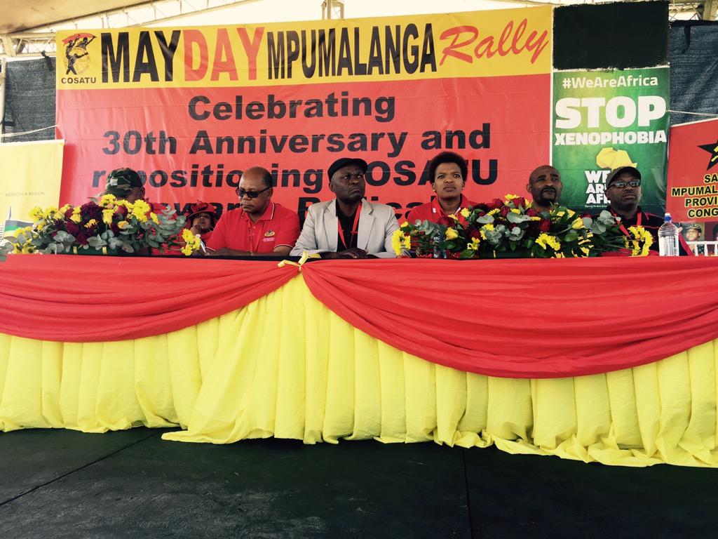 MYANC's tweet photo. #ANCMpumalanga celebrating #MayDay #COSATU30 http://t.co/5YW39nxqb5