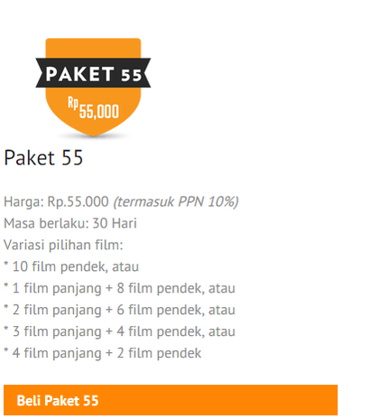 FILM_Indonesia's tweet photo. Tonton film-film pemenang #FFOK2015 @KineriaMovie dengan paket 55
Info lengkap, klik http://t.co/1dPUjP6vYH http://t.co/B7dZe66QYT