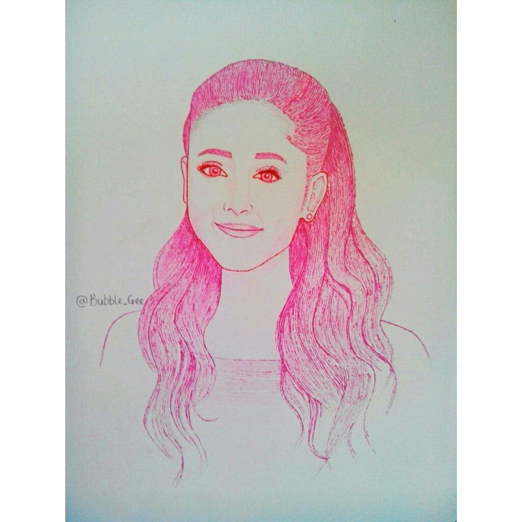 Bubble_Gee_'s tweet photo. @_artistiq here's my drawing of @ArianaGrande I copied from you. Grade me pls. I would really appreciate if u do. http://t.co/MraRgkd511