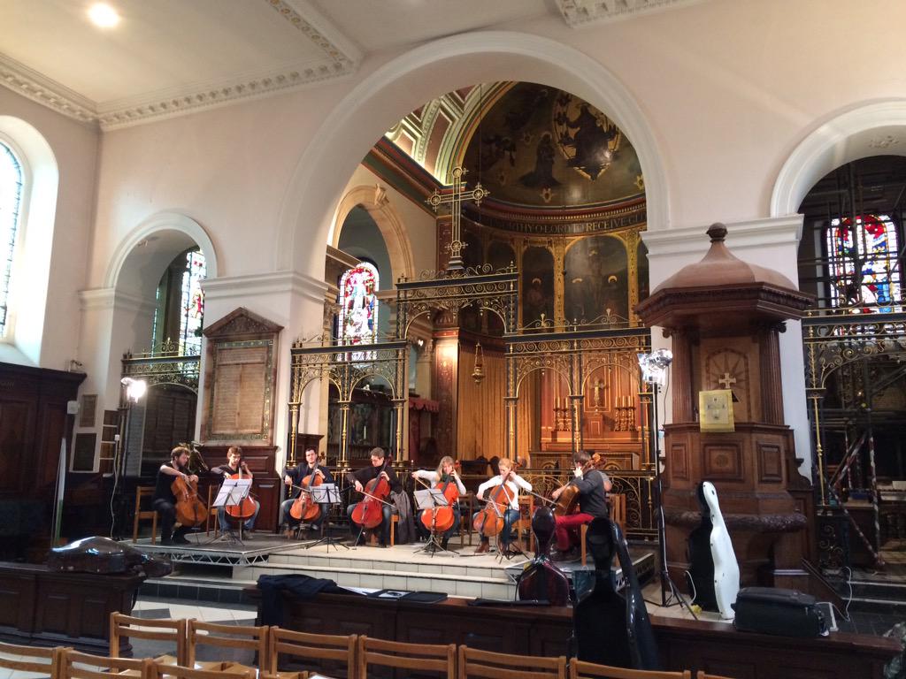 SurreyHillsFest's tweet photo. @Cellophony rehearsing for tonight. Sounding beautiful! http://t.co/6O0aWqT6j7