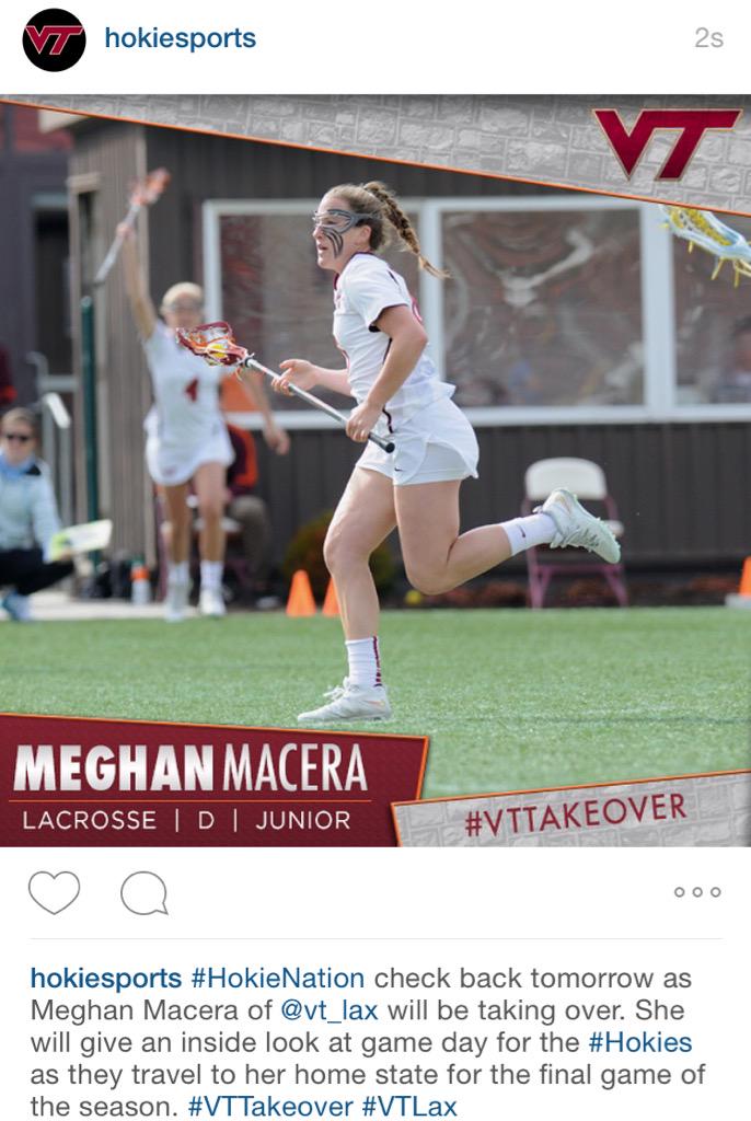HokiesLax's tweet image. #HokieNation follow hokiesports on Instagram, our very own @bacon_nMeggs will take over all day tomorrow #VTTakeover