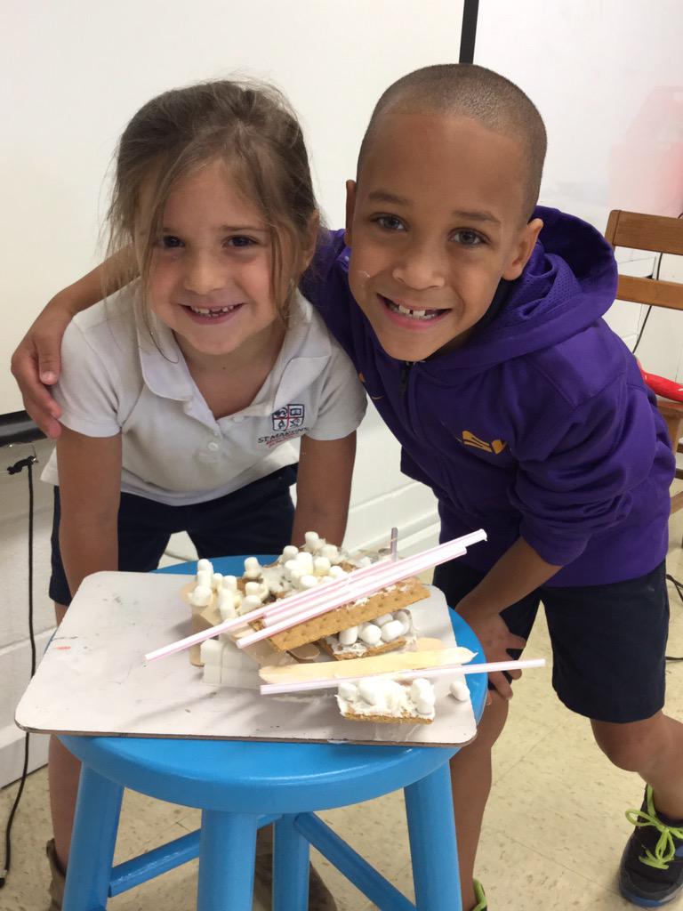 stmkindergarten's tweet photo. This week in the STeaM lab, K students built houses for the three little pigs that could withstand the Big Bad Wolf! http://t.co/osWimAVMy1