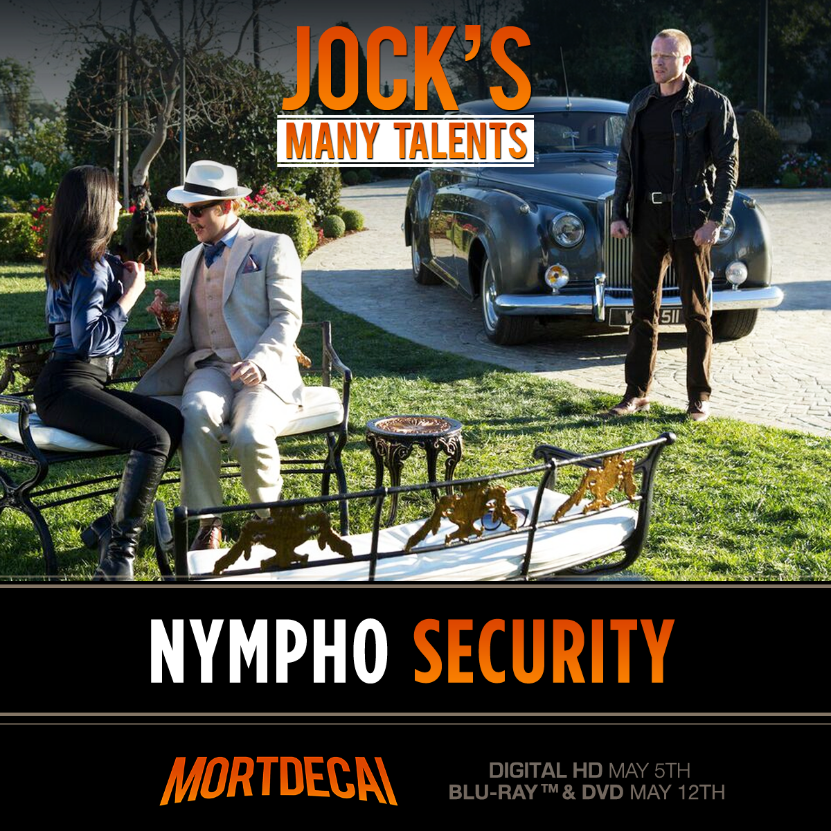 PartTimeRogue's tweet image. Only one of Jock’s many uses. #Mortdecai on Digital HD May 5th and DVD and Blu-Ray May 12th. mortdecaimovie.com