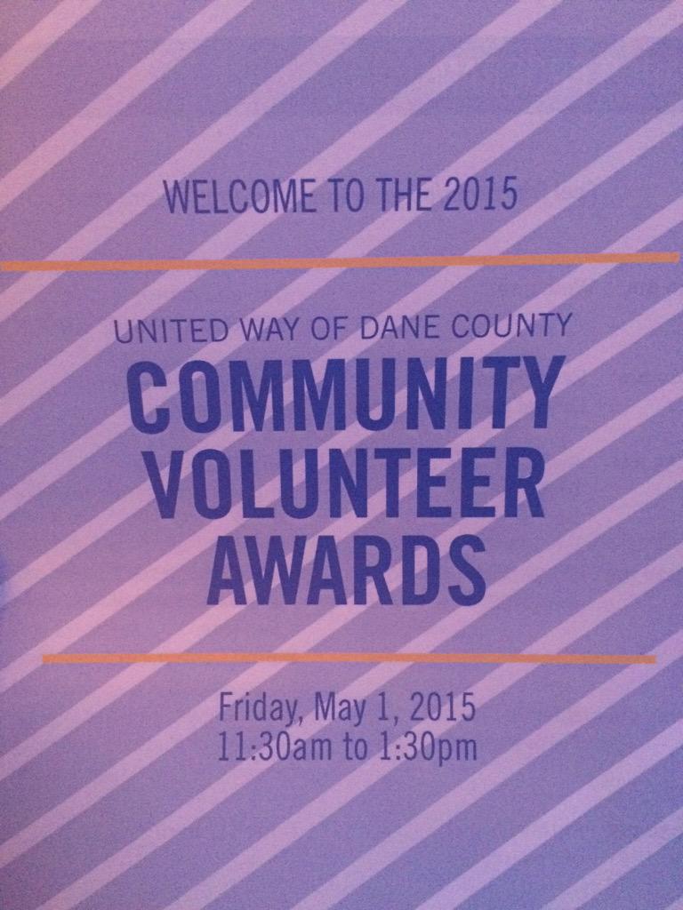 emilyabradley's tweet photo. Feeling proud of our community as we sit surrounded by so many awesome volunteers. @unitedwaydaneco @FirstBusiness_ http://t.co/r5Bscf9111