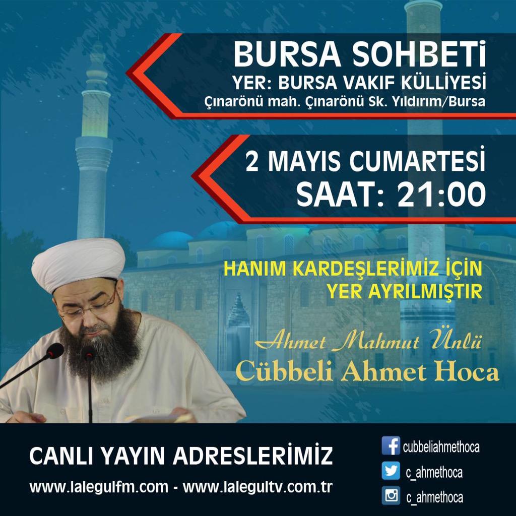 c_ahmethoca's tweet photo. Bursa Sohbeti Yarın (Cumartesi) http://t.co/bihq8aBnkX