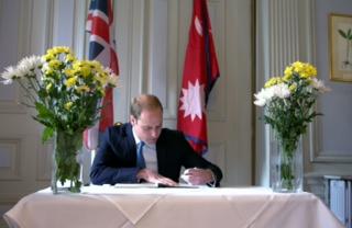 KensingtonRoyal's tweet image. The Duke of Cambridge has signed a book of condolence for victims of the Nepal earthquake