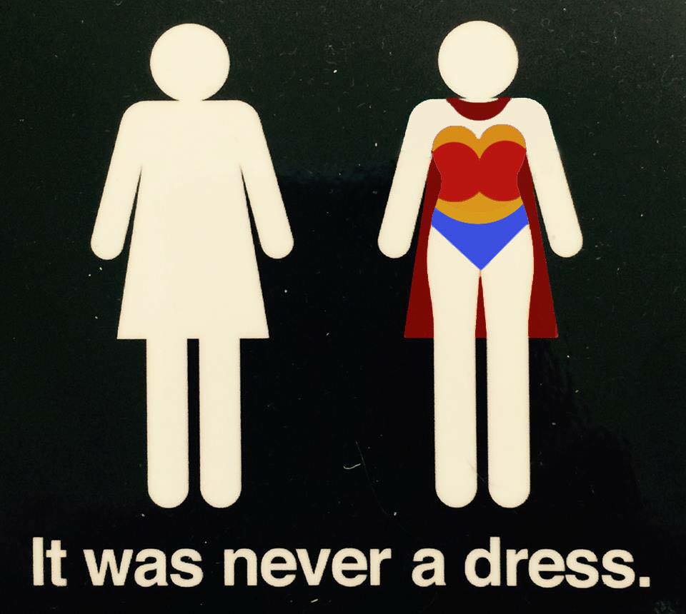 Here4KYWeather's tweet image. This is possibly my favorite thing ever. Thanks to @catpoddd for sharing w/ me on FB. #ItWasNeverADress #RestroomSign