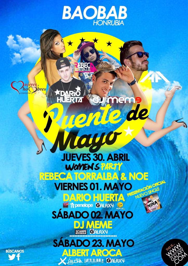 Esta noche estoy pinchando en <a href="/BaobabHonrubia/">  ➡ BAOBAB HONRUBIA⬅</a> #HonrubiaBaila <a href="/Galaxy_Prod/">Producciones Galaxy</a>