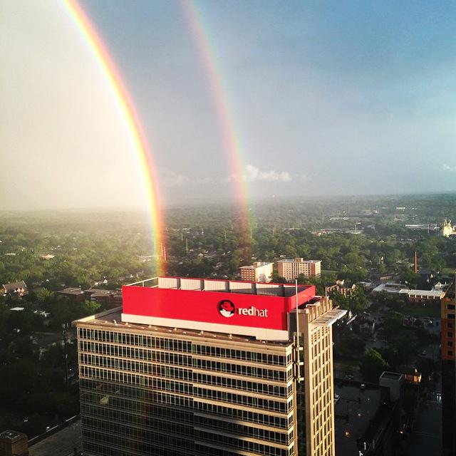 RedHatJobs's tweet image. In case you&apos;ve ever wondered what&apos;s at the end of the rainbow:  #RedHat #LifeatRedHat