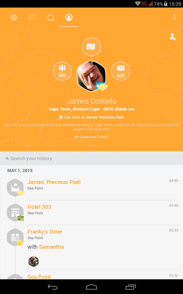 jamescapetown's tweet photo. .@foursquare ?! Feel free to follow me http://t.co/XJY0RAxVJ0 &amp; let's @swarmapp together! 🌎😆 #SuperuserLevel2 #travel http://t.co/yN05Cze3mc