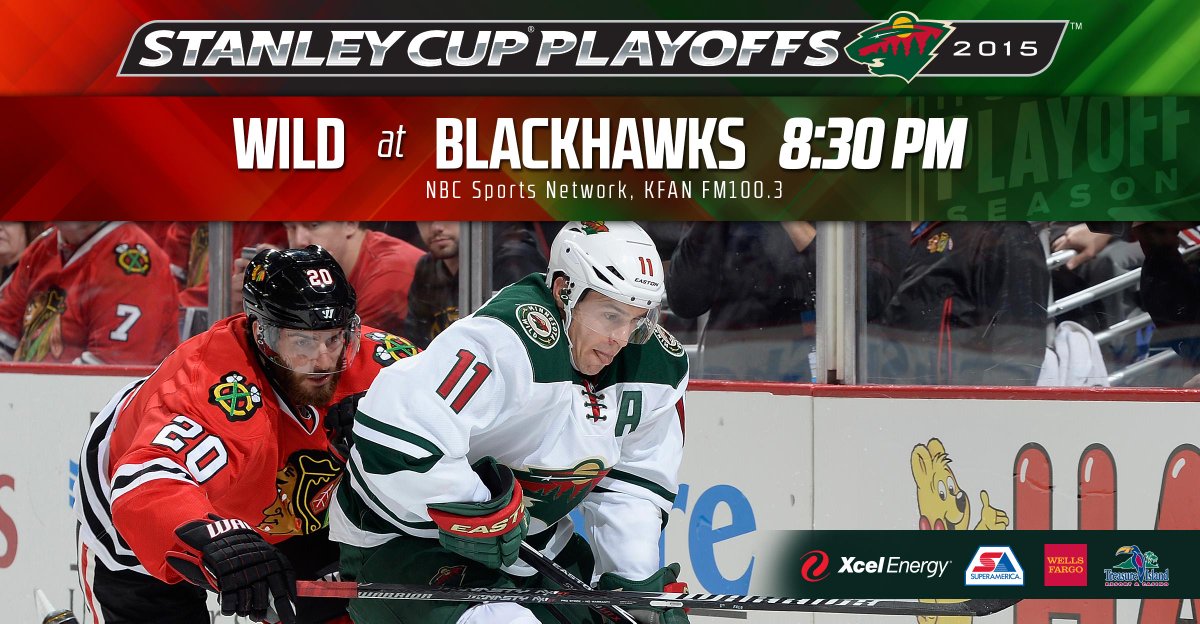 mnwild's tweet photo. Game 1. Tonight. Are you ready? #CHIvsMIN http://t.co/je3TQZBoAu