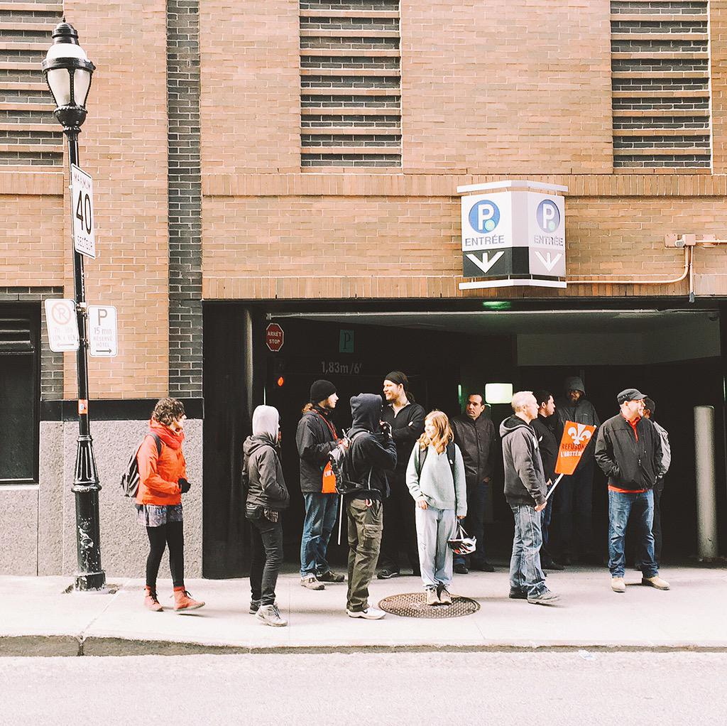spotted on my bike ride in to work. happy May 1st! #refusons #1Mai #1ermai #austérité #Montréal