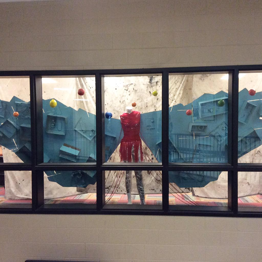 CRHS_Library's tweet image. What a great art installation in the library conference room by some talented art students! @CaneRidgeHS