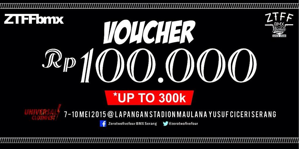 Let's get FREE voucher from <a href="/Zerotwofivefour/">ZTFFbmx</a> only di <a href="/official_UCF/">UNIVERSAL CLOTHFEST</a> #voucher #ztffbmx