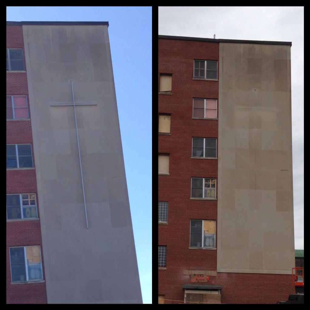 ptboca's tweet photo. I guess they didn't want the cross any longer when they renovated St. Joseph's @PtboExaminer http://t.co/JYonDnSGNe