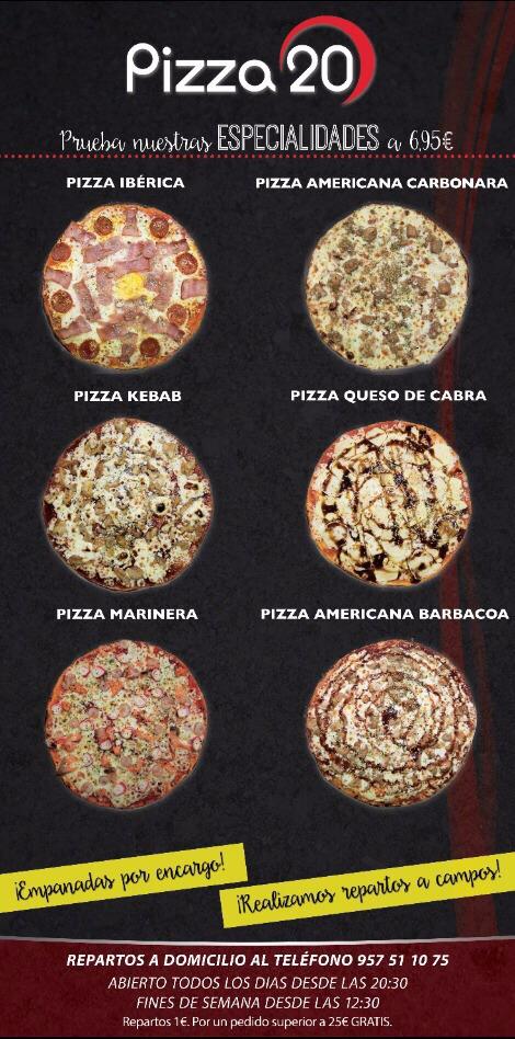 Ahora en pizza20 disfruta de nuestras nuevas especialidades a 6,95€ pruébalas y repetirás!!!!